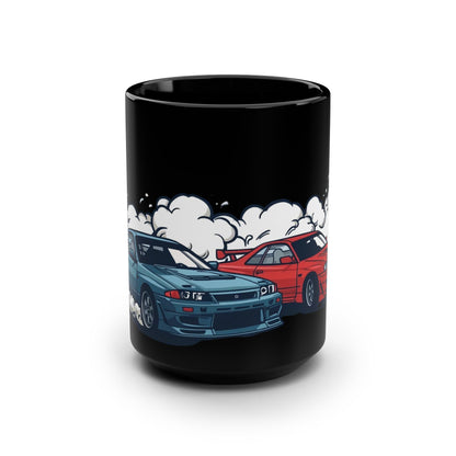 JDM Drift Cars 15oz Black Mug — Racing Enthusiast Coffee Cup