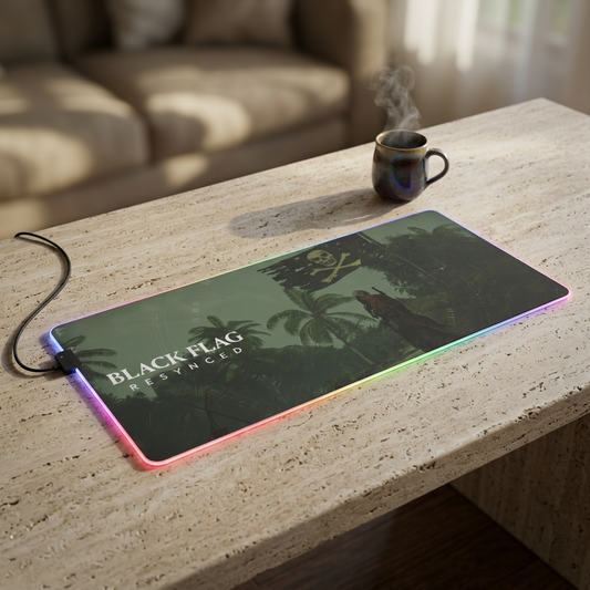 LED Gaming Mouse Pad — Black Flag Resynced Pirate RGB Desk Mat