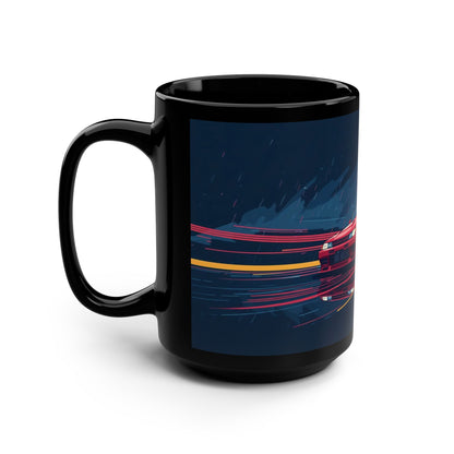 JDM Drift Racing 15oz Black Mug — Pink Smoke Design