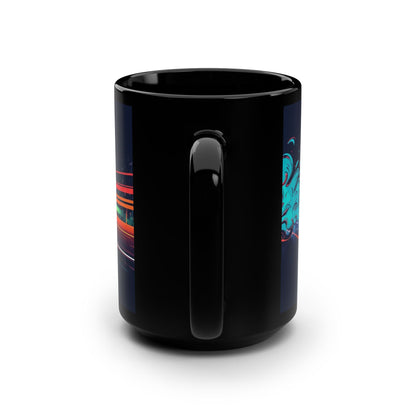 JDM Drift Racing 15oz Black Mug — Blue Smoke Design