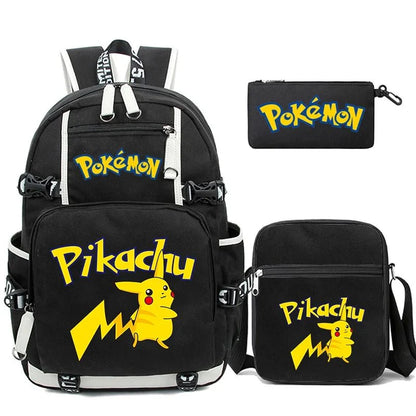 3 - Piece Set Anime Pokémon Pikachu Uzumaki Backpack - Gapo Goods - 