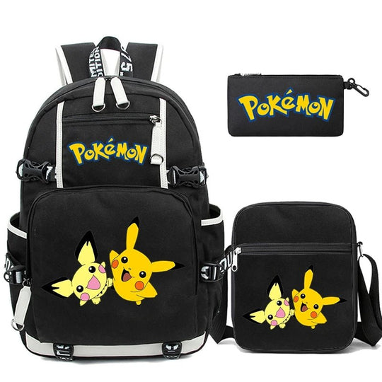 3 - Piece Set Anime Pokémon Pikachu Uzumaki Backpack - Gapo Goods - 