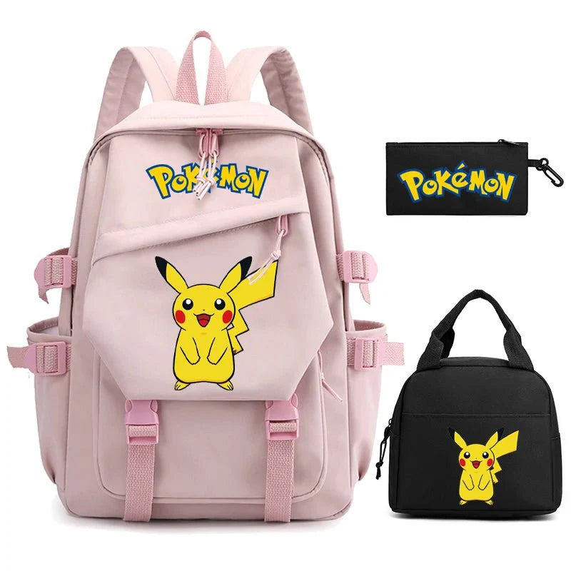 3 - Piece Set: Pokemon Backpack School Bookbags - Gapo Goods - 