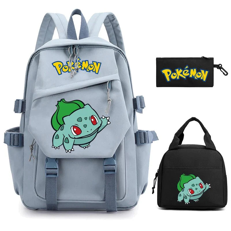 3 - Piece Set: Pokemon Backpack School Bookbags - Gapo Goods - 