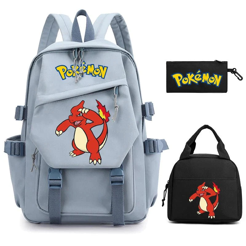 3 - Piece Set: Pokemon Backpack School Bookbags - Gapo Goods - 