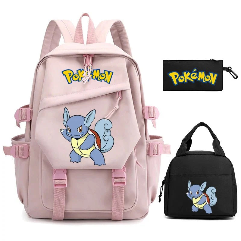 3 - Piece Set: Pokemon Backpack School Bookbags - Gapo Goods - 