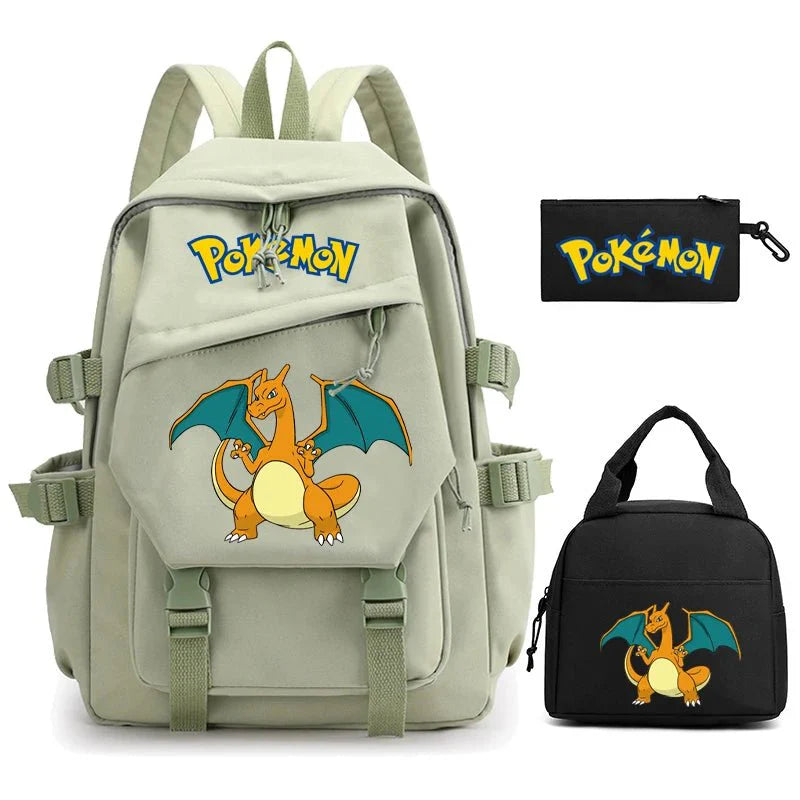 3 - Piece Set: Pokemon Backpack School Bookbags - Gapo Goods - 