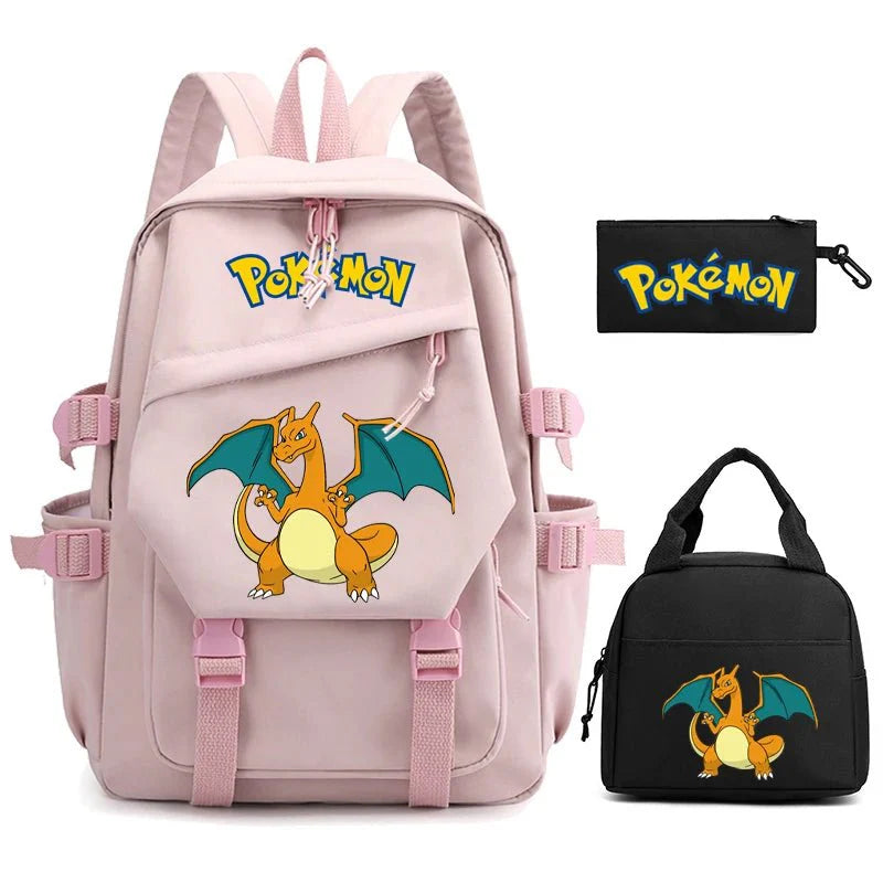 3 - Piece Set: Pokemon Backpack School Bookbags - Gapo Goods - 