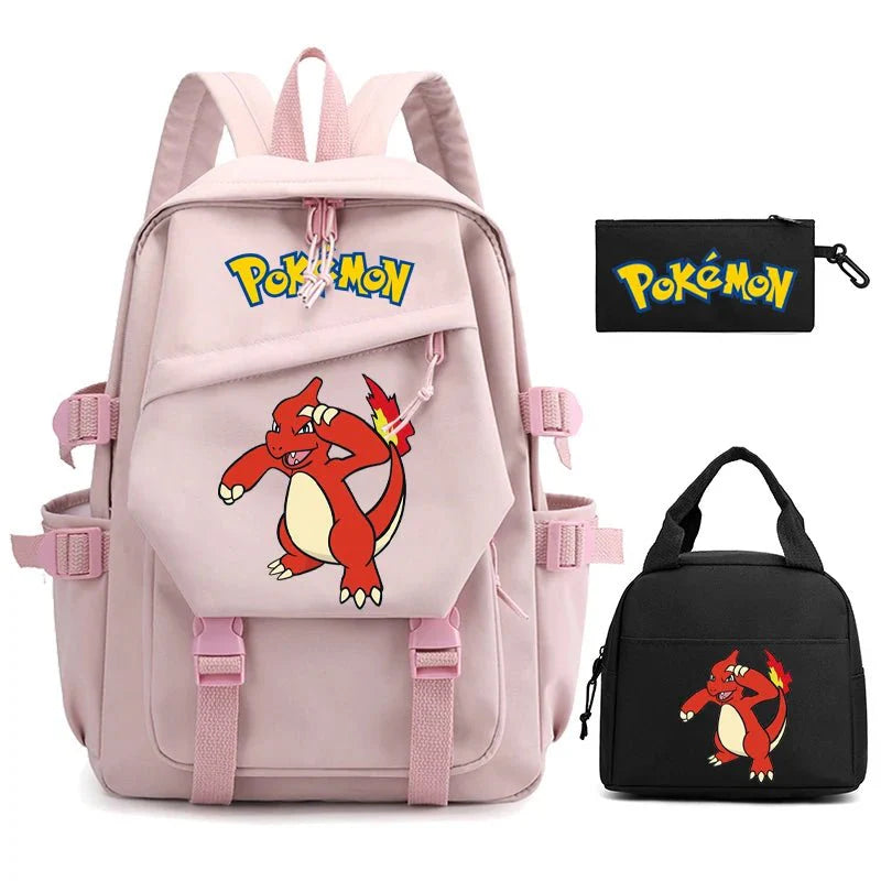 3 - Piece Set: Pokemon Backpack School Bookbags - Gapo Goods - 