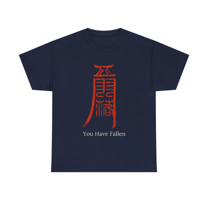 Camiseta — Diseño Gráfico 'Has Caído' Kanji Rojo (Estilo Gamer/Anime)