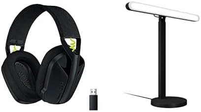 Wireless Gaming Headset with Mic – Lightweight Gaming Mouse | Dolby Atmos Sound Black Headset + Gaming Light Gaming Accessories