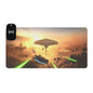 LED Gaming Mouse Pad with Wireless Charger — Sci‑Fi Battlefront Desk Mat