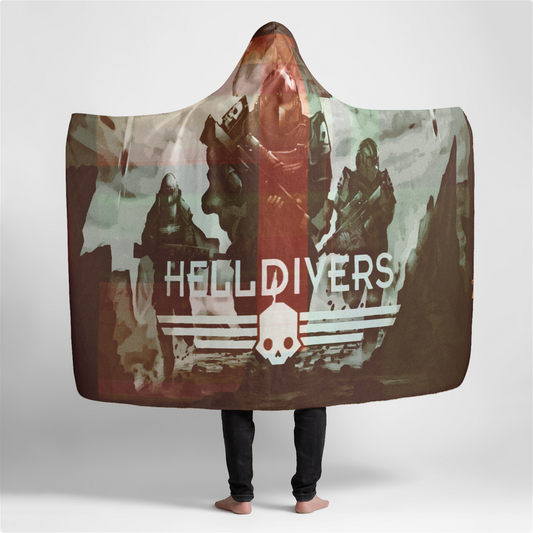 Hooded Sherpa Blanket - Helldivers Large 60x80