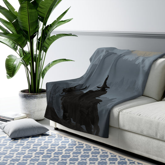 Mystical Forest Sherpa Fleece Blanket - Cozy Adventure Throw for Nature Lovers