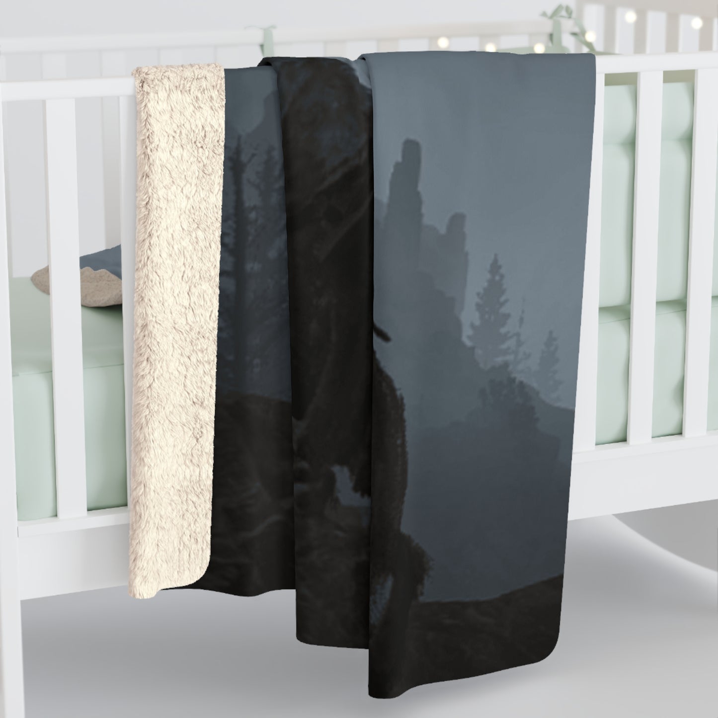 Mystical Forest Sherpa Fleece Blanket - Cozy Adventure Throw for Nature Lovers