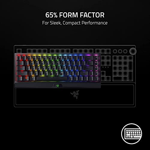 Razer BlackWidow V3 Mini HyperSpeed 65% Wireless Mechanical Gaming Keyboard: Yellow Mechanical Switches - Linear & Silent, 2.4 GHz, Bluetooth, Gaming Keyboards for Windows and Mac Computers (Renewed)