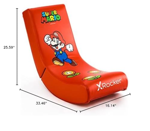 X Rocker Nintendo Video Gaming Chair for Kids 5-17, Floor Rocker, Gifts for Gamers, Mario, Bowser, Peach, Luigi, Yoshi, Gifts for Teens, Boys, Girls