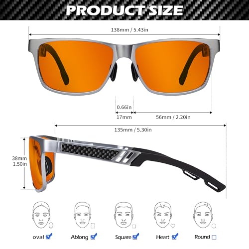 ANYLUV Blue Light Blocking Glasses Men Computer Gaming Glasses Lightweight Al-Mg Metal Anti Eyestrain UV400 Clear Lens Eye Protection 