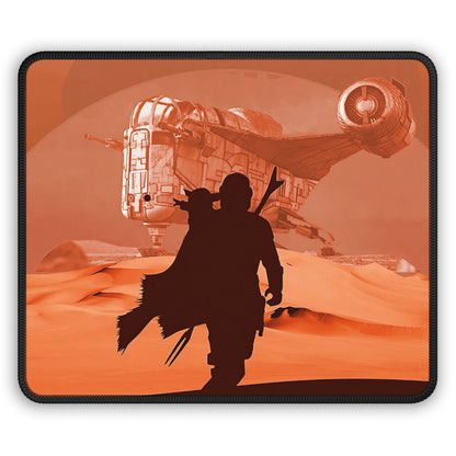 Desert Bounty Hunter Gaming Mouse Pad – Sci‑Fi Sandscape Desk Mat