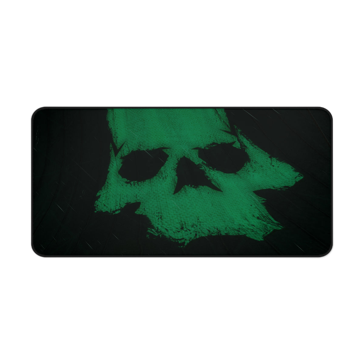 Green Brushstroke Skull Desk Mat — Pirate Gaming Mousepad