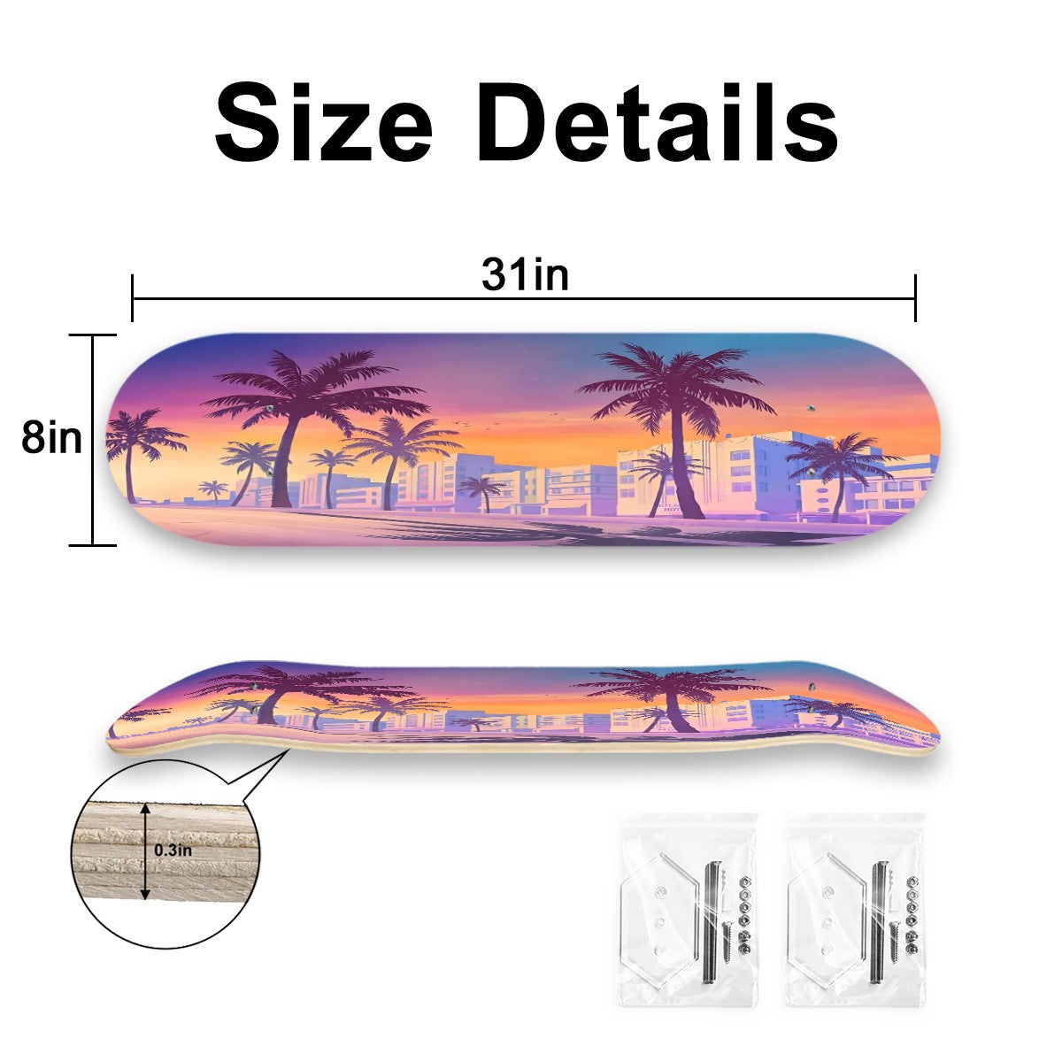 GTA 6-Inspired Skateboard Wall Art