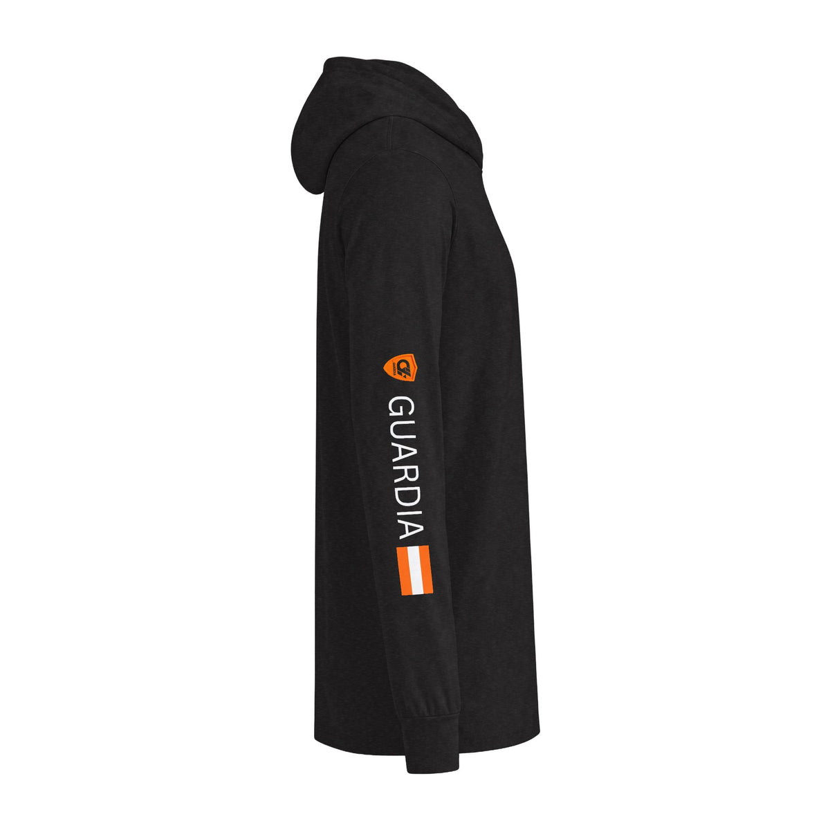 Racer Tech Hooded Long Sleeve Tee — Subtle Logo & Sleeve Stripe