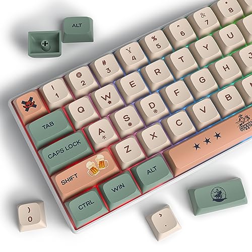 GTSP 61 Keycaps 60 Percent, Ducky One 2 Mini Keycaps for Mechanical Keyboard OEM Profile RGB PBT Keycap Set with Key Puller for Cherry MX Switches SK 61/Joker (Only keycaps) Blue