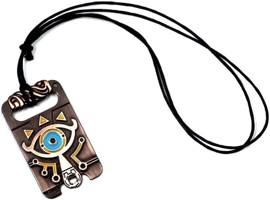 MEETCUTE Vintage Unisex Necklace,The Legend of Zelda Breath of The Wild Sheikah Eye Dog Tag Necklace Cosplay