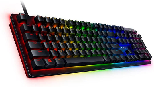 Razer Huntsman V2 Optical Gaming Keyboard: Linear Optical Switches - 8000Hz Polling Rate - Doubleshot PBT Keycaps - Dedicated Media Keys & Dial - Ergonomic Wrist Rest - Snap Tap