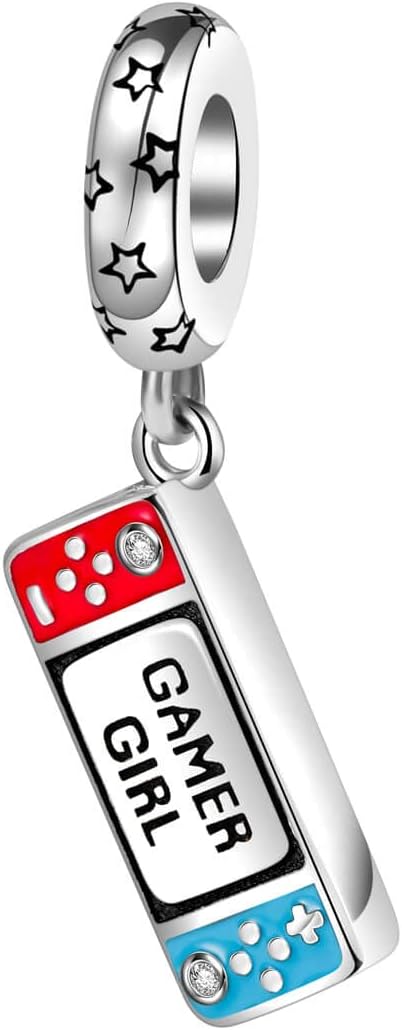 Gamer Charm 925 Sterling Silver Charm fit Bracelet Necklace Birthday Gift Jewelry for Women