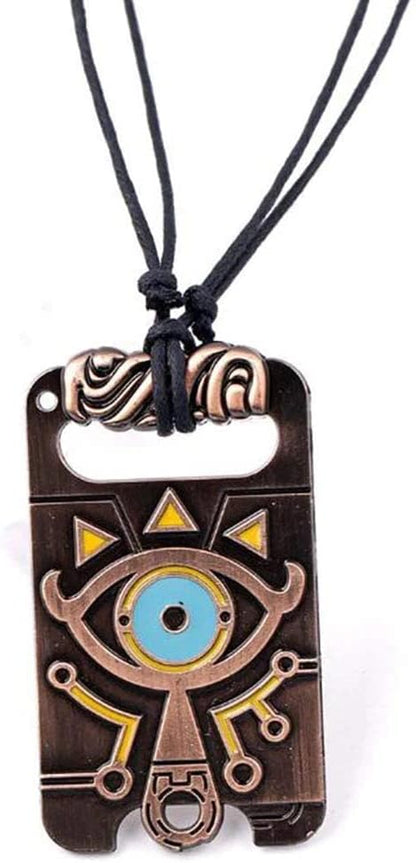 MEETCUTE Vintage Unisex Necklace,The Legend of Zelda Breath of The Wild Sheikah Eye Dog Tag Necklace Cosplay