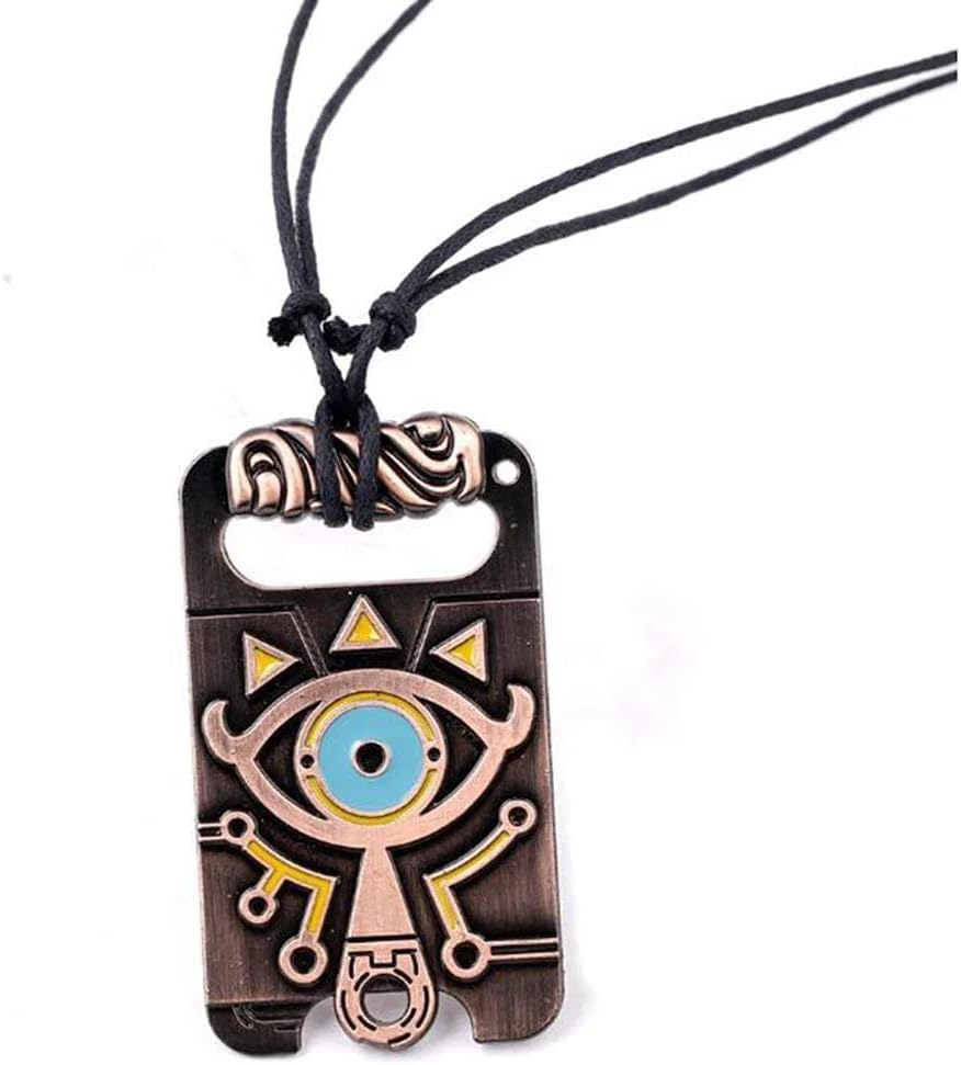 MEETCUTE Vintage Unisex Necklace,The Legend of Zelda Breath of The Wild Sheikah Eye Dog Tag Necklace Cosplay