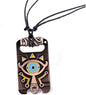 MEETCUTE Vintage Unisex Necklace,The Legend of Zelda Breath of The Wild Sheikah Eye Dog Tag Necklace Cosplay