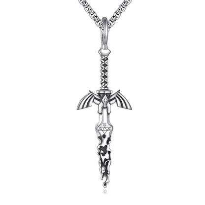 YFN Zelda Necklace Sterling Silver Triforce Pendant Zelda Jewelry Gifts for Men Women