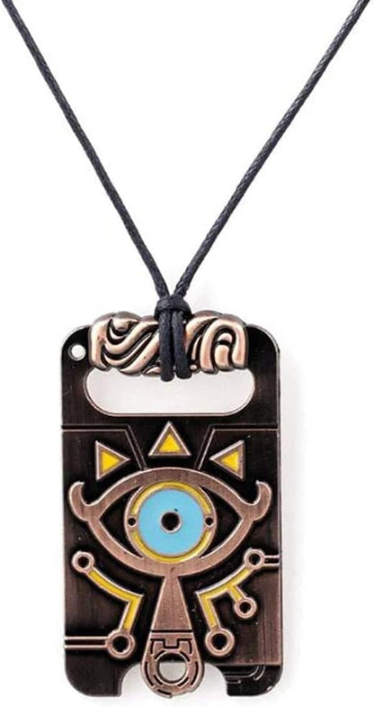 MEETCUTE Vintage Unisex Necklace,The Legend of Zelda Breath of The Wild Sheikah Eye Dog Tag Necklace Cosplay