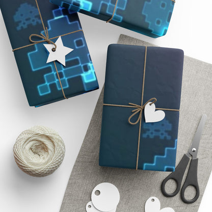 Neon Galaxy Retro Wrapping Paper Roll — Cosmic Arcade Gift Wrap