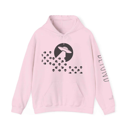 Alien Beam Me Up Hoodie - Soft Cotton Blend Hoodie With Adjustable Hood & Kangaroo Pocket Light Pink Hoodie