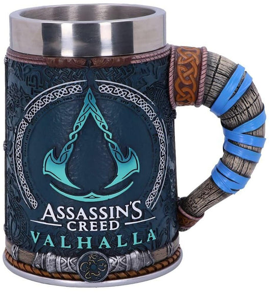 Assassin's Creed Tankard – Officially Licensed Valhalla Viking Resin Mug with Stainless Steel
