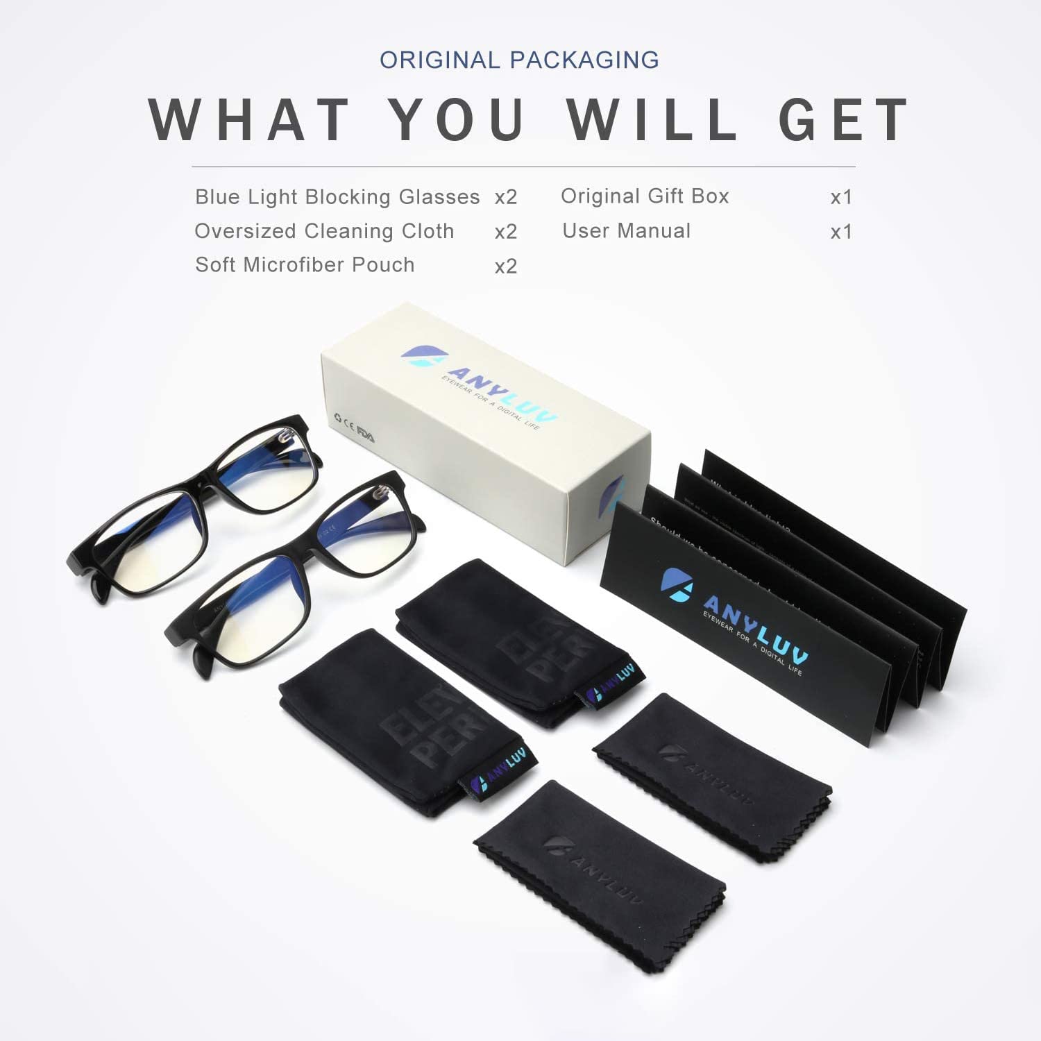 ANYLUV Blue Light Blocking Glasses Men Computer Gaming Glasses Lightweight Al-Mg Metal Anti Eyestrain UV400 Clear Lens Eye Protection 