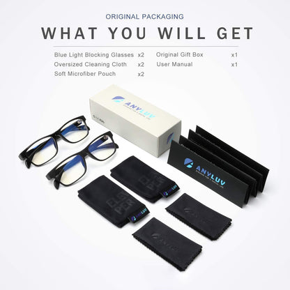 ANYLUV Blue Light Blocking Glasses Men Computer Gaming Glasses Lightweight Al-Mg Metal Anti Eyestrain UV400 Clear Lens Eye Protection 