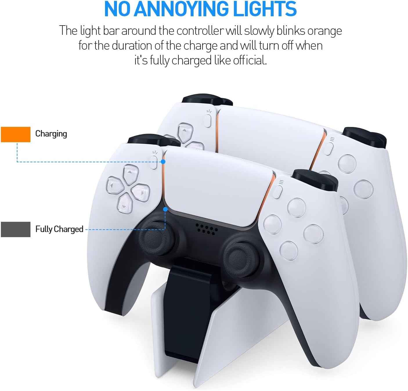 PS5 Controller Charger | Dual Charging Dock - Charge Two Controllers Fast