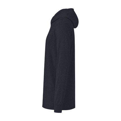 Racer Tech Hooded Long Sleeve Tee — Subtle Logo & Sleeve Stripe