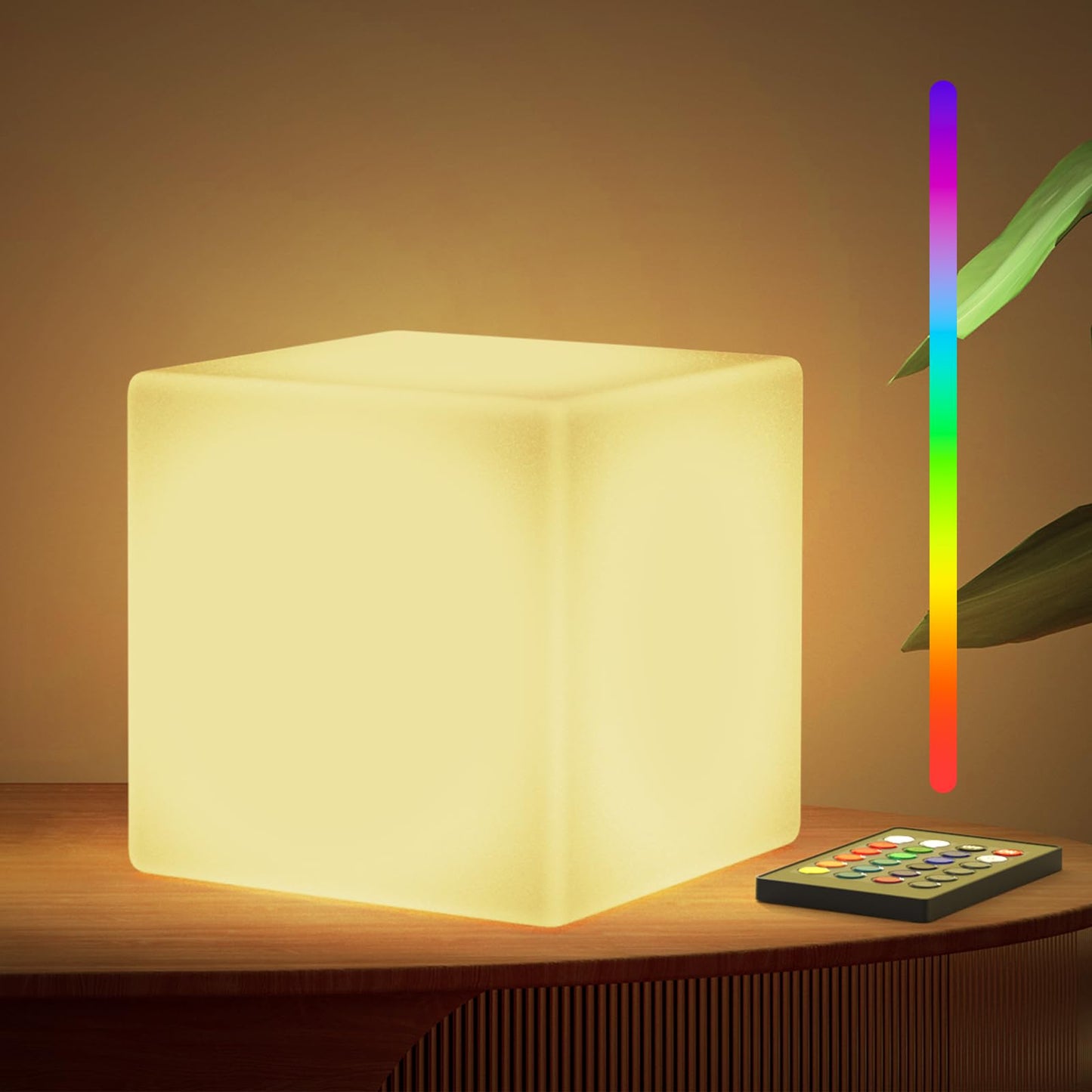 LOFTEK 4-inch LED Cube Lights, Rechargeable Night Light for Kids, Hangable