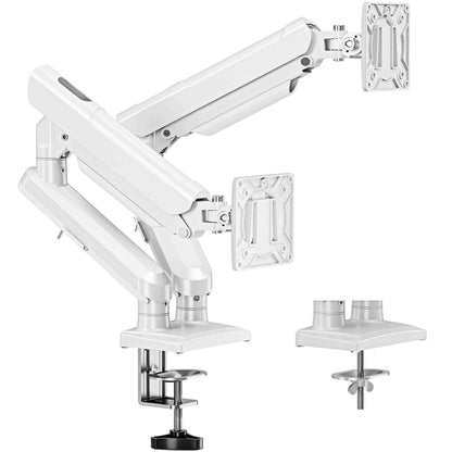 Dual Monitor Arm Fits 17 to 32 Inch Computer Screen, 22lbs per Arm, Full Motion Monitor Desk Mounts for 2 Monitors, Gas Spring Desk Mount, VESA Mount White, Freelift Pro White