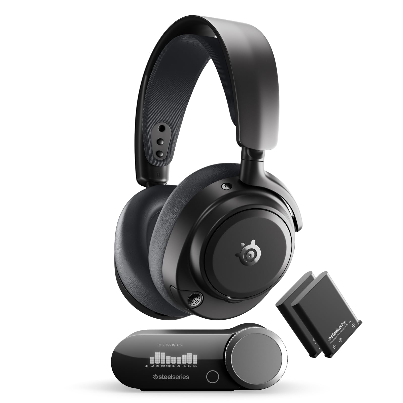 SteelSeries Arctis Nova Pro Omni - Hi-Res Wireless Gaming Headset, 96kHz/24bit, ANC, ClearCast Pro Mic, AI Noise Rejection, Mobile App, Mix 2.4GHz + BT, OmniPlay PC+PlayStation+Xbox - Midnight Blue