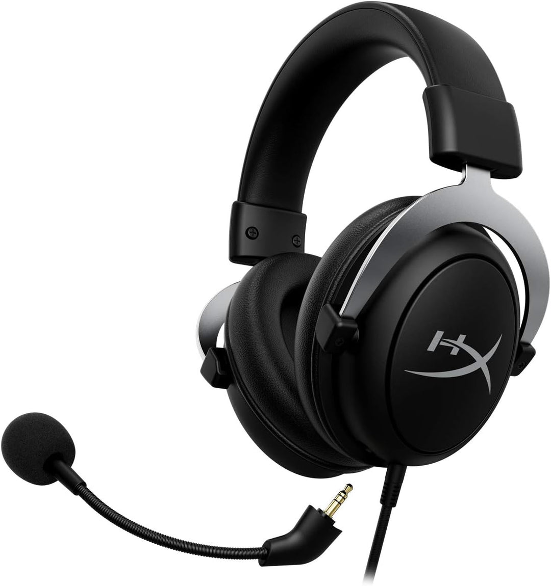 HyperX CloudX, Official Xbox Licensed Gaming Headset, Compatible with Xbox One and Series X|S, Memory Foam Ear Cushions, Detachable Noise-Cancelling Mic, in-line Audio Controls,Black/ Silver