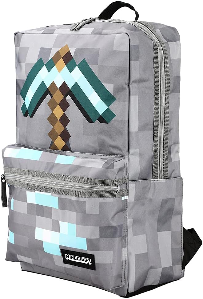 Minecraft Axe Print Gray Backpack