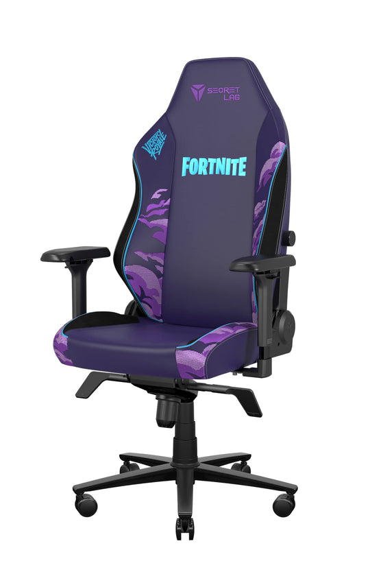 Secretlab Titan Evo Fortnite Gaming Chair - Reclining - Ergonomic & Comfortable Computer Chair with 4D Armrests - Magnetic Head Pillow & Lumbar Support - Small - Purple - Leatherette