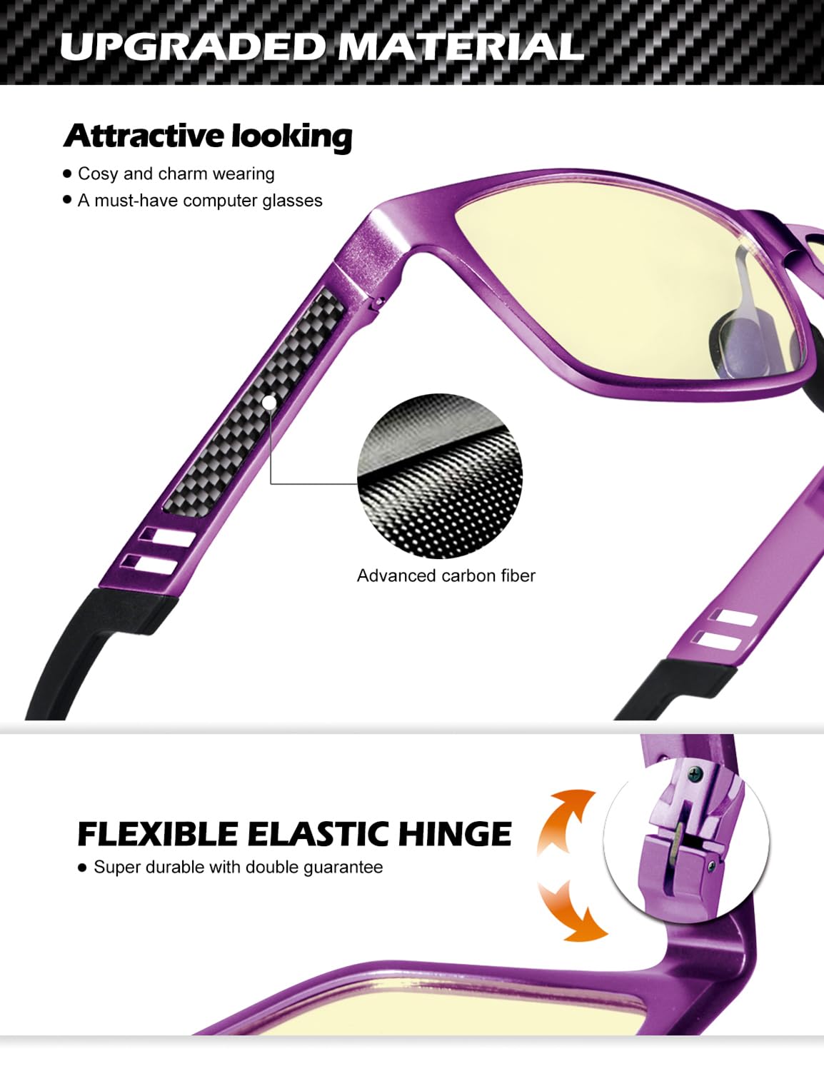 ANYLUV Blue Light Blocking Glasses Men Computer Gaming Glasses Lightweight Al-Mg Metal Anti Eyestrain UV400 Clear Lens Eye Protection 