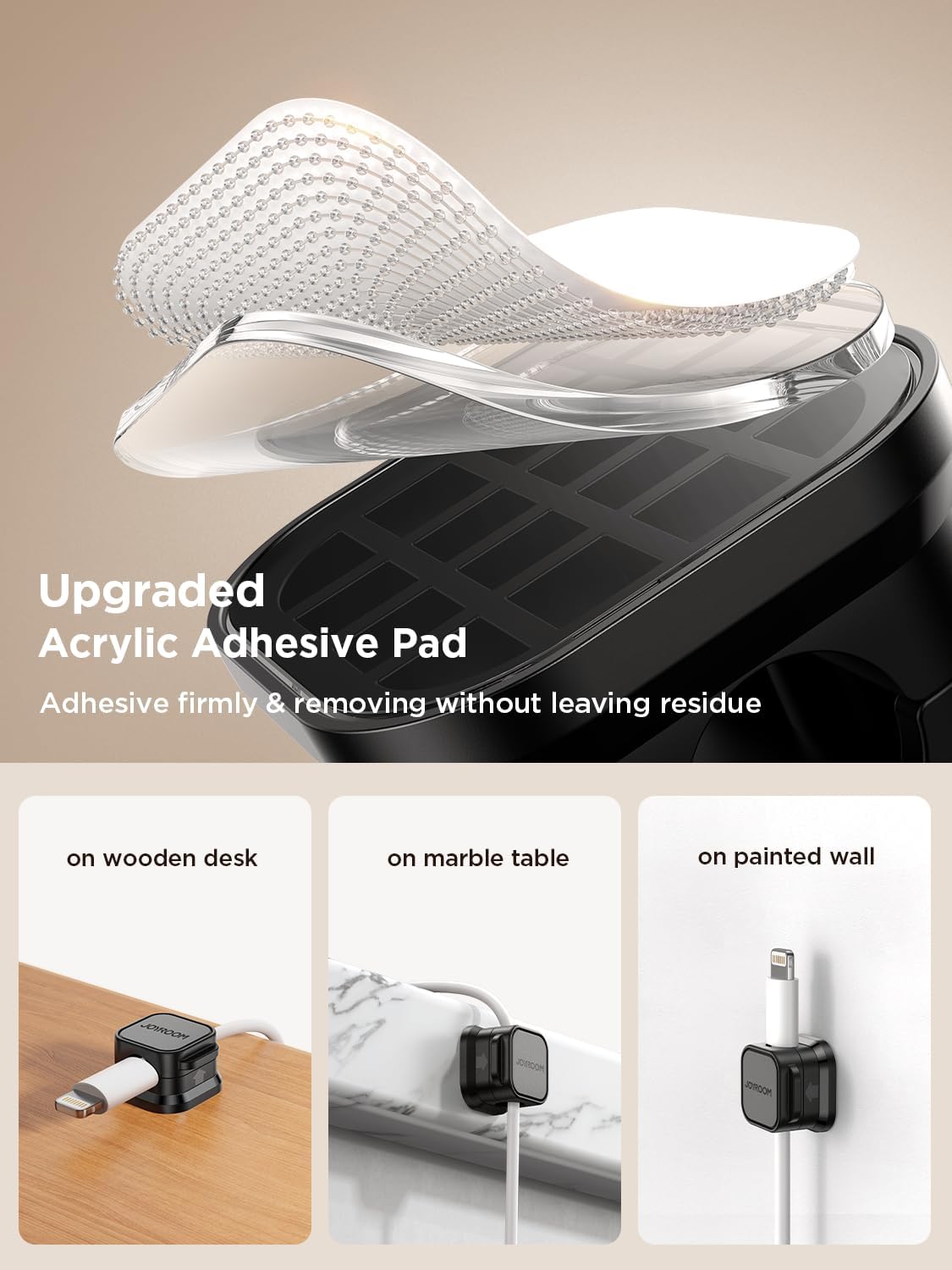 JOYROOM 9 Pack Magnetic Cable Clips, Cord Organizer Adhesive Wire Holder | Home Nightstand Office Desk Accessories, Car Wall Organization, Phone Charger Cord Holder Management, Cable Smooth Adjustable